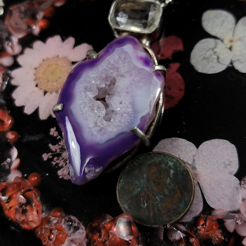 Vibrant Purple and Red Gemstone Necklace